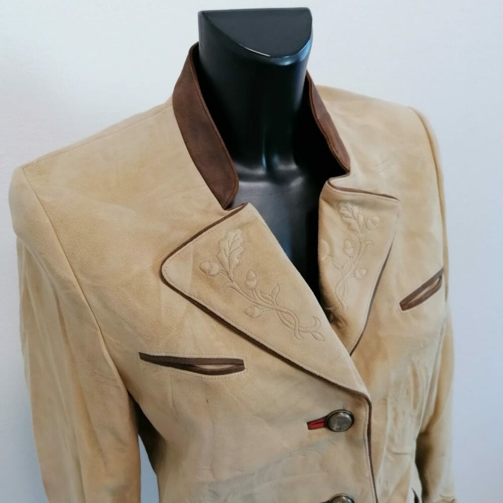 blazer in pelle di capretto