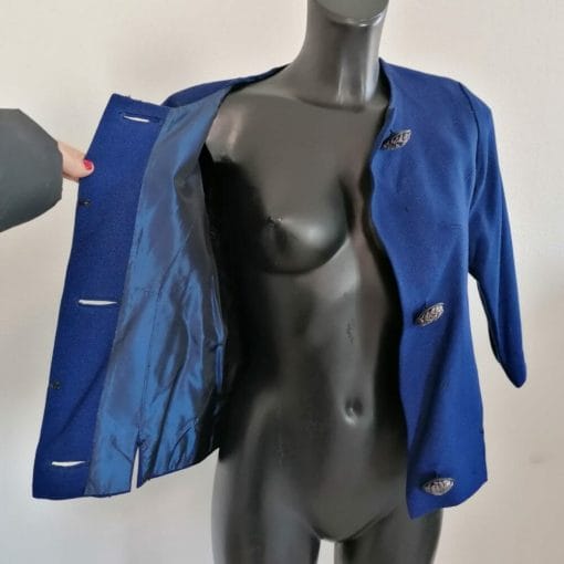 giacca vintage blu corta
