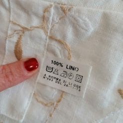 blazer di lino con fiori ricamati