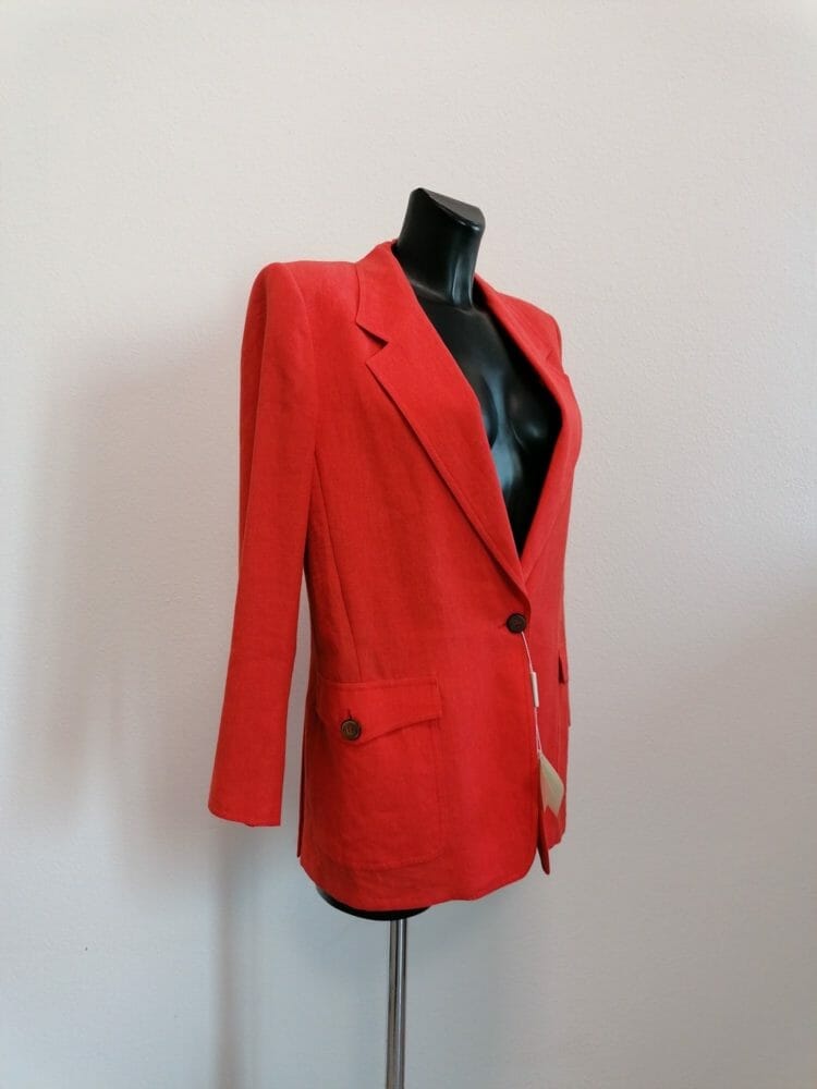 blazer max mara nuovo in lino rosso