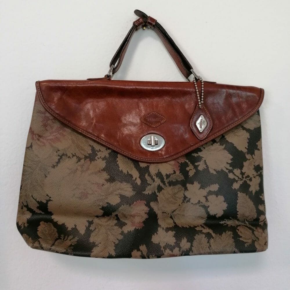 i santi borsa in pelle stampata intage