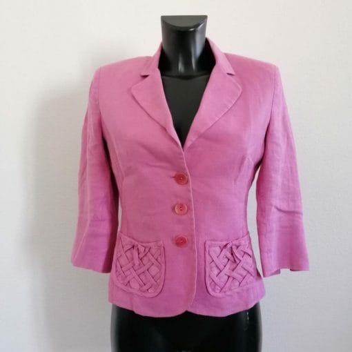 luisa spagnoli giacca blazer rosa di lino