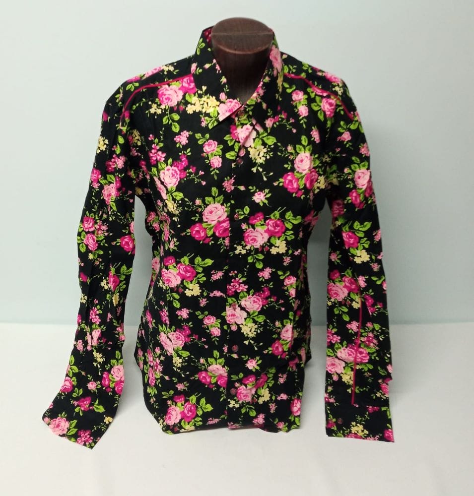 BAISAP-Camicia Nera Floreale