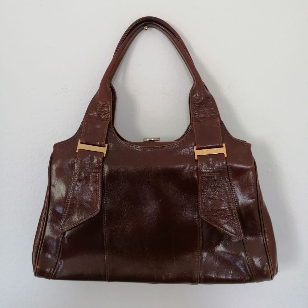 borsa marrone in pelle vintage