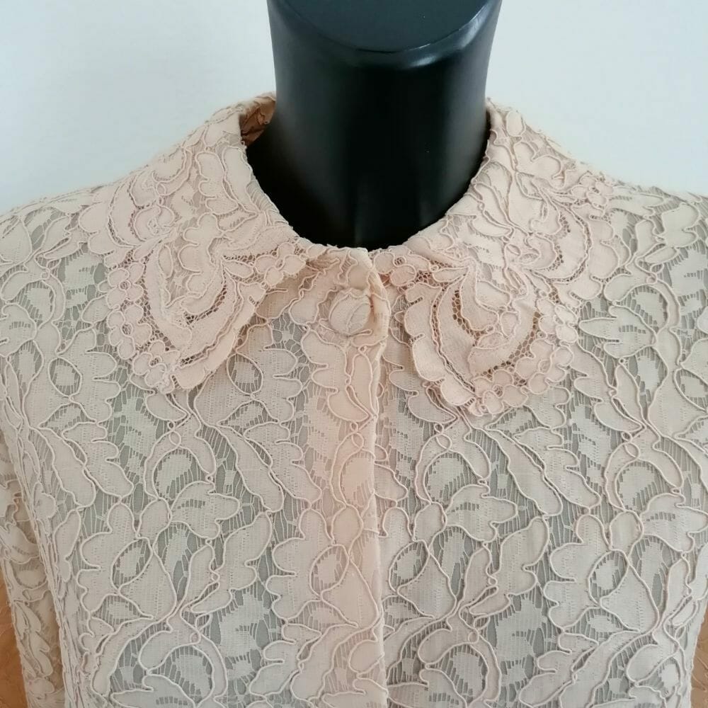 camicia da notte in pizzo rosa anni 60