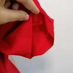 abito anni 80 in seta, rosso