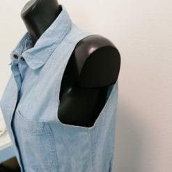 abito lungo di jeans con gonna ampia stile retro