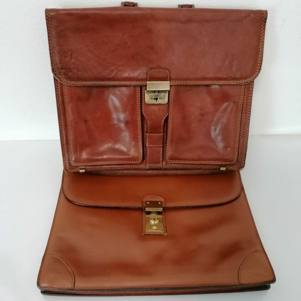 due valigette vintage in pelle