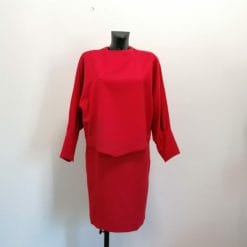 Abito vintage anni 80 rosso fuoco