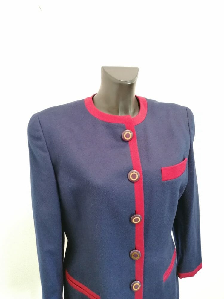 Mila Schön giacca vintage navy e rosso - immagine 2