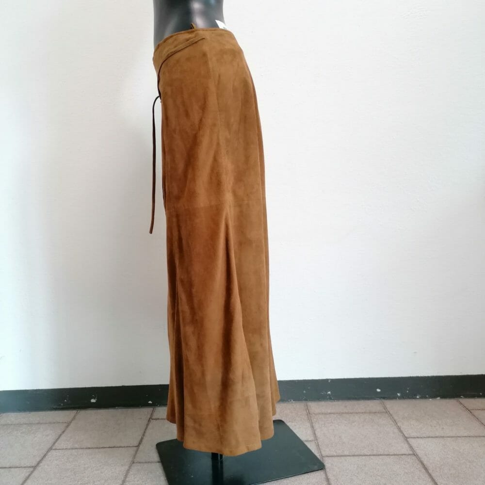 Gonna lunga in pelle scamosciata vintage - immagine 2