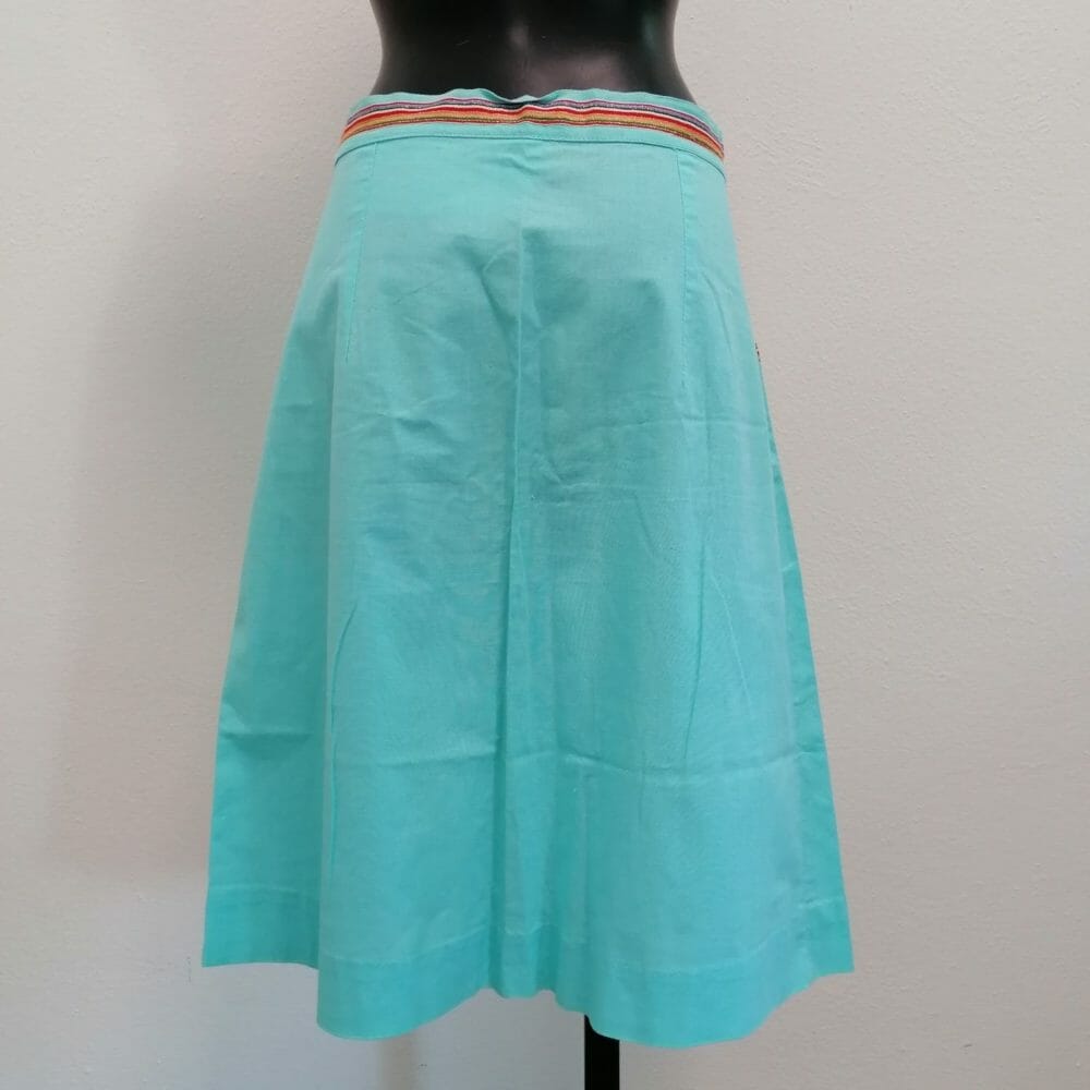 Gonna retro in cotone con passamaneria - immagine 3