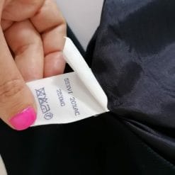 giacca blu vintage doppiopetto dettagli in ciniglia