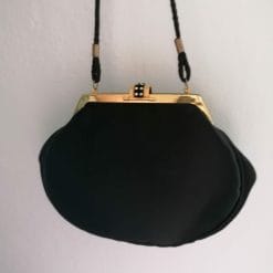 borsetta vintage in raso con ricamo oro