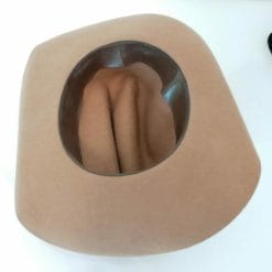 Cappello di feltro con fascia di pelle intrecciata rimovibile e turchese vintage