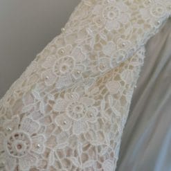 abito da sposa in raso con perle vintage