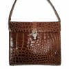 borsa a mano in coccodrillo vintage