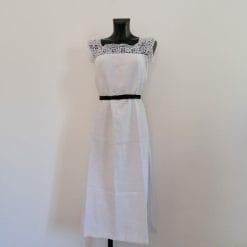 camicia da notte vintage in lino antico lavorato a telaio