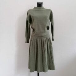 completo vintage lana morbida verde salvia