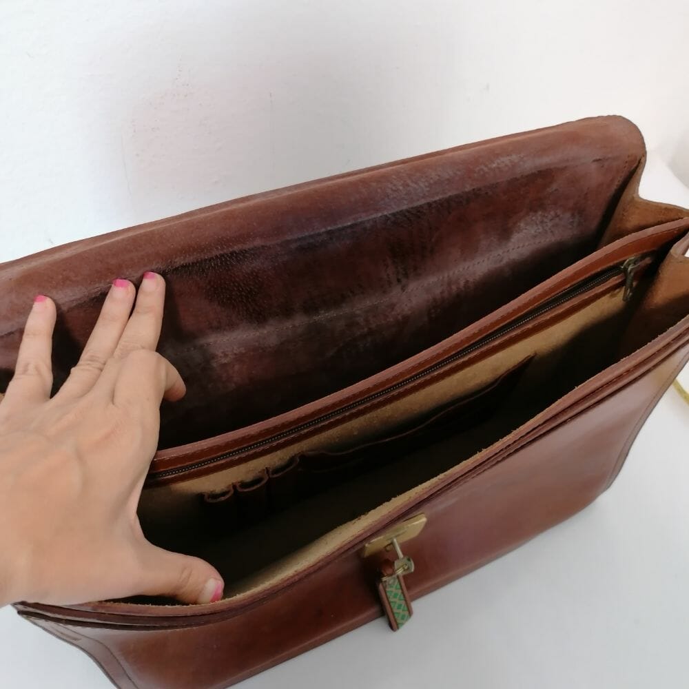 Cartella, valigetta di pelletteria vintage - immagine 5