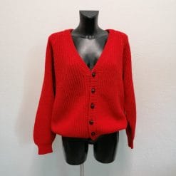 benetton anni 90 cardigan in lana rosso