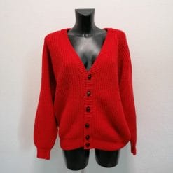 benetton anni 90 cardigan in lana rosso