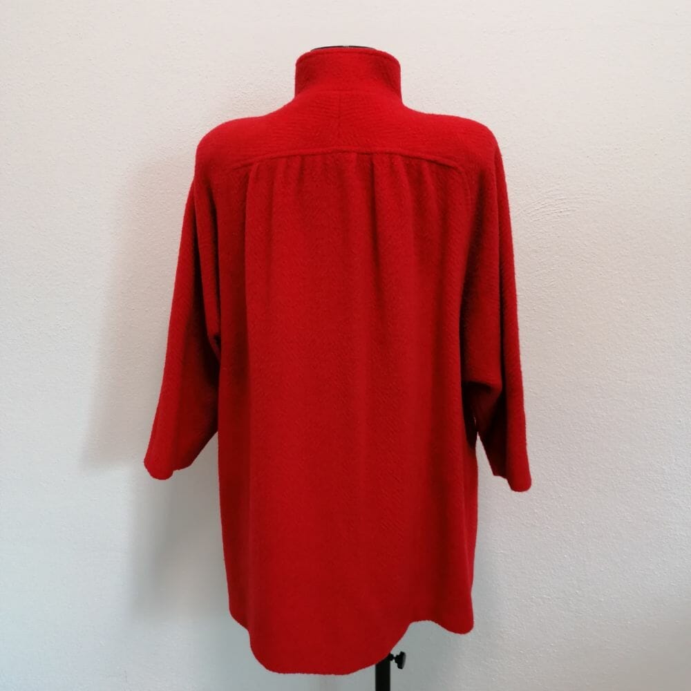 Cappotto vintage rosso lana e mohair - immagine 2