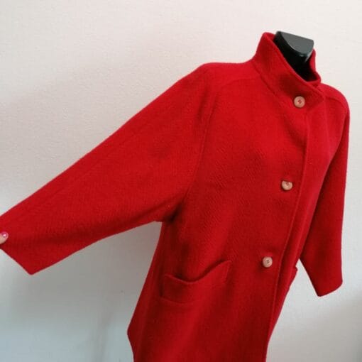 cappotto anni 90 in lana e mohair rosso