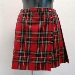 completo gilet e minigonna tartan scozzese in lana