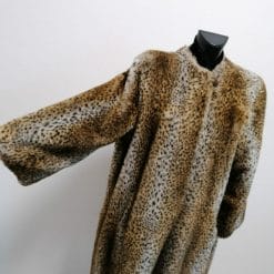 carla carini cappotto leopardato animalier in pelliccia sintetica