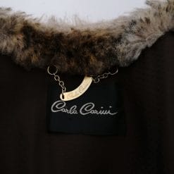 carla carini cappotto leopardato animalier in pelliccia sintetica