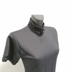 tubino abito nero vintage collo lupetto mezzemaniche