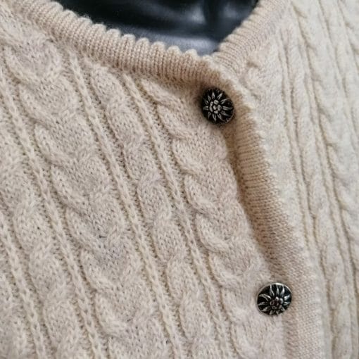 alpenrose cardigan austriaco tirolese in lana con lavorazione a trecce