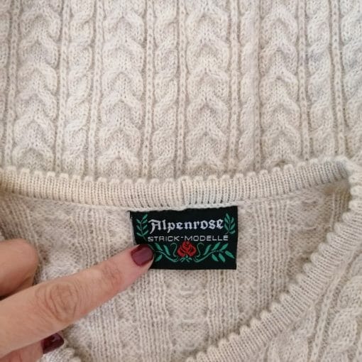 alpenrose cardigan austriaco tirolese in lana con lavorazione a trecce