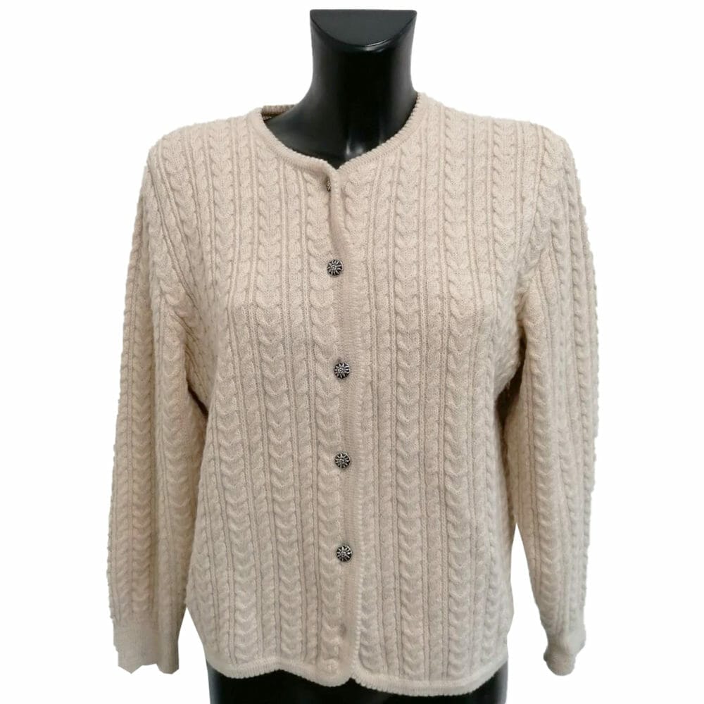alpenrose cardigan austriaco tirolese in lana con lavorazione a trecce