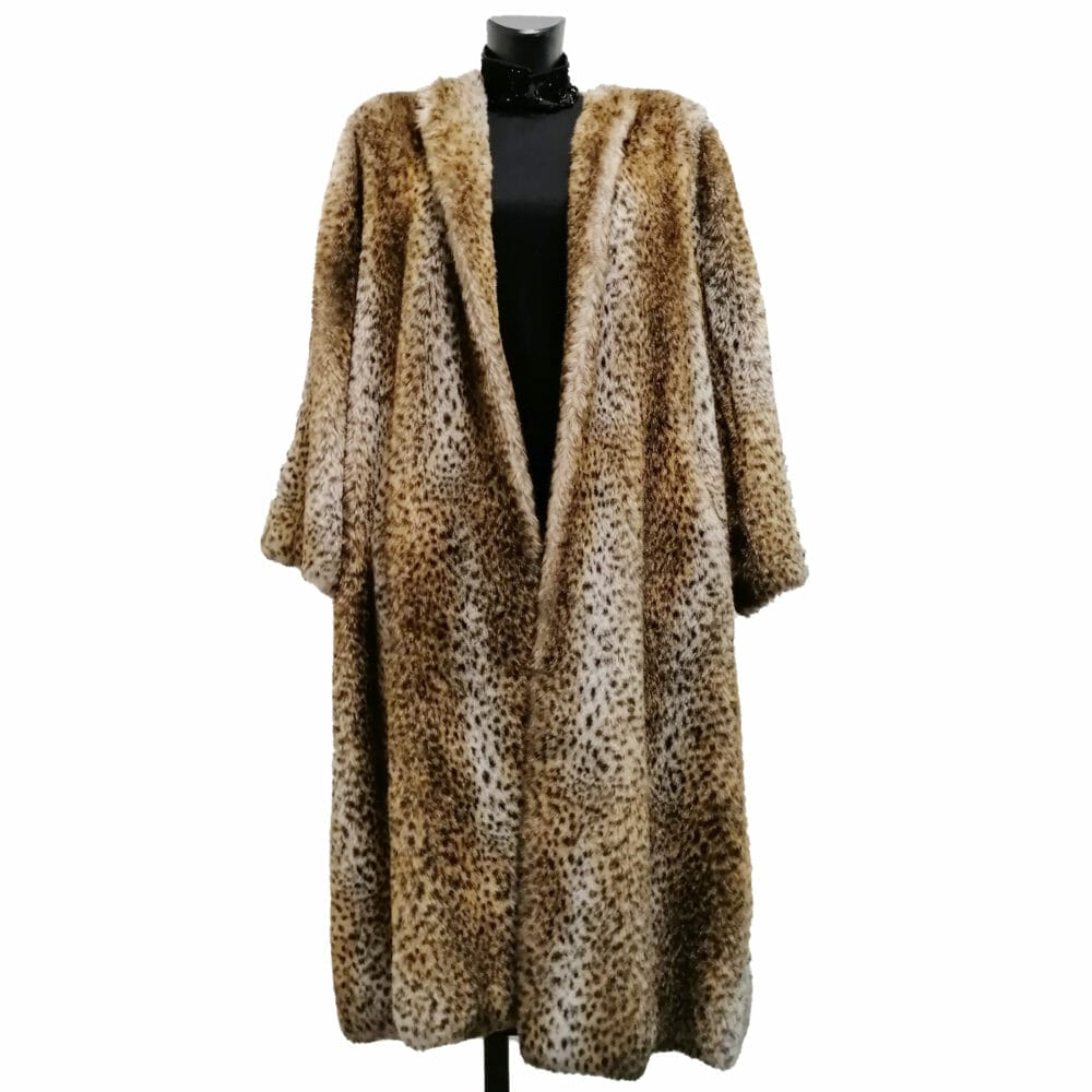 carla carini cappotto leopardato animalier in pelliccia sintetica