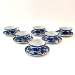 servizio da te porcellana giaponese drago blu