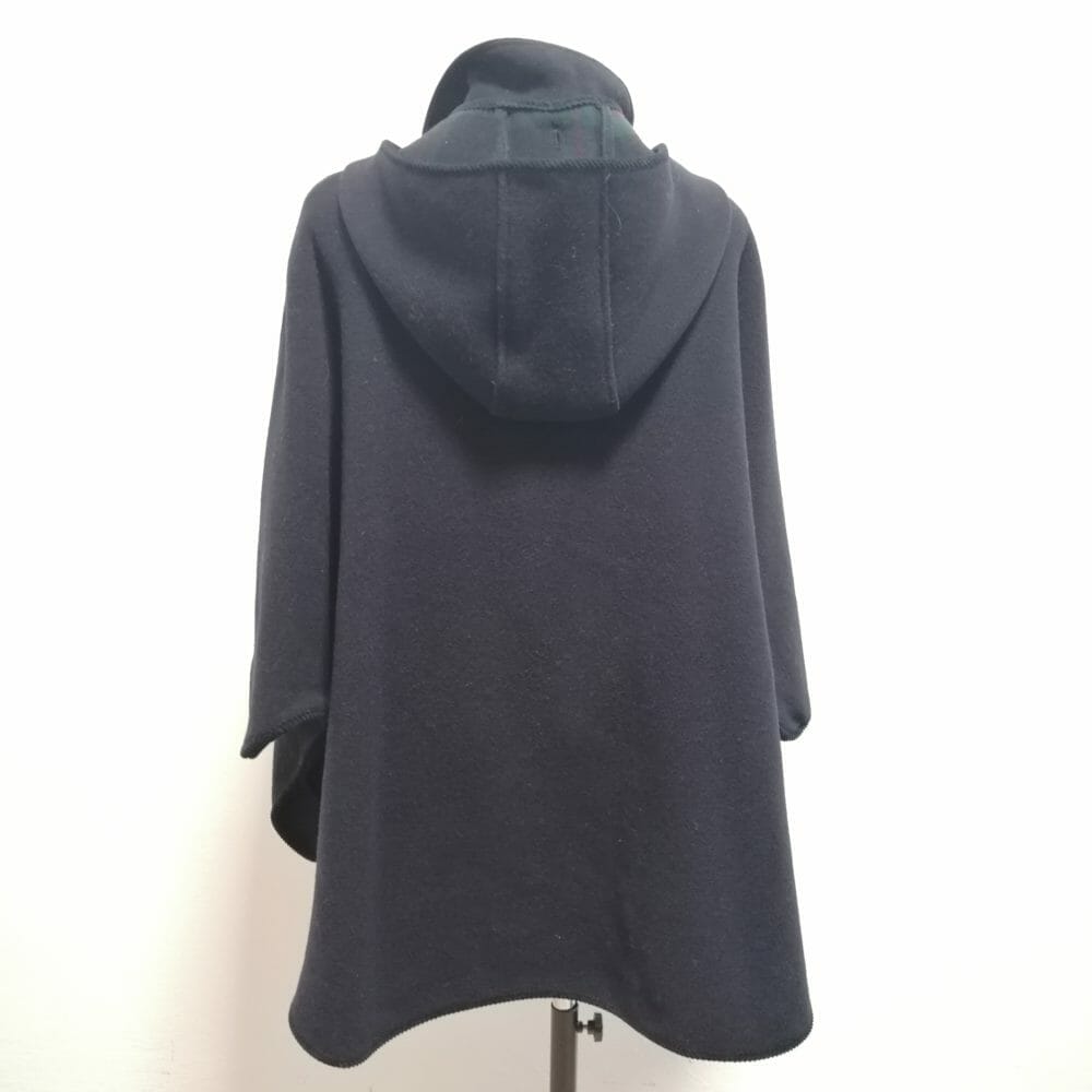 Mantella con cappuccio vintage blu navy - immagine 3