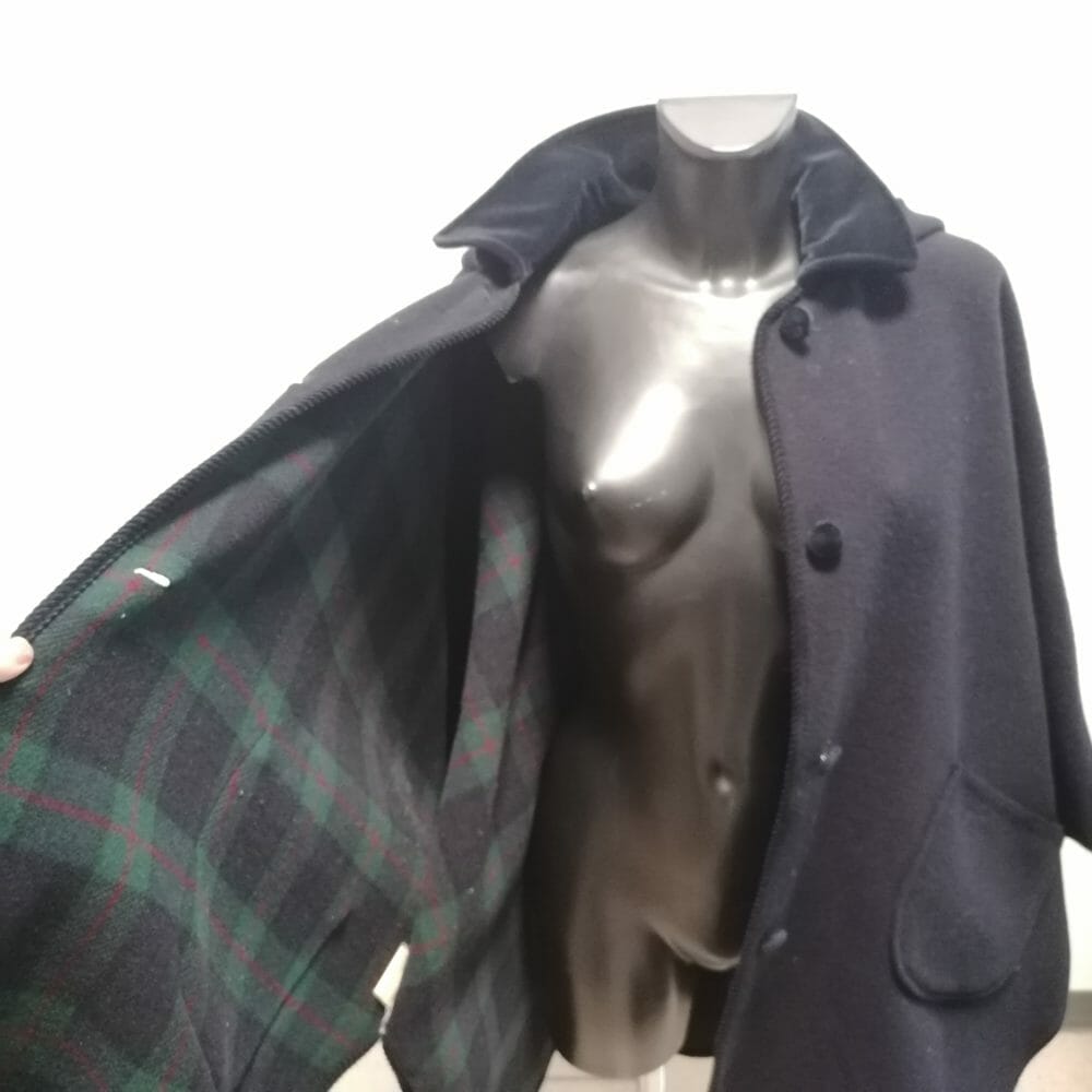 Mantella con cappuccio vintage blu navy - immagine 4