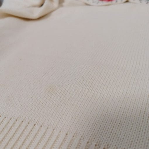 maglione in cotone anni 50 con ricami e applicazioni