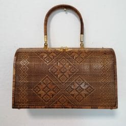 borsa rattan vintage con portamonete