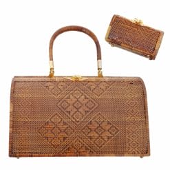 borsa rattan vintage con portamonete