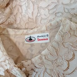 camicia da notte anni 60 rosa pallido in pizzo