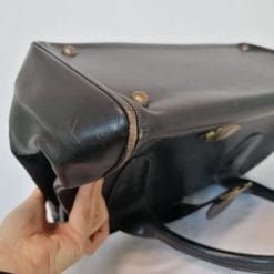 borsa da medico in pelle marrone scuro vintage