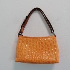luciano padovan borsa vintage arancione effetto coccodrillo