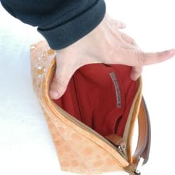 luciano padovan borsa vintage arancione effetto coccodrillo