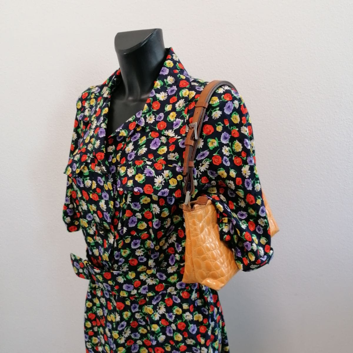 luciano padovan borsa vintage arancione effetto coccodrillo