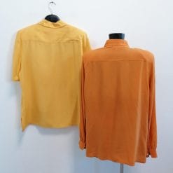 coppia camicie di seta anni y2k giallo e arancione