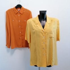 coppia camicie di seta anni y2k giallo e arancione