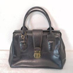 borsa da medico in pelle marrone scuro vintage